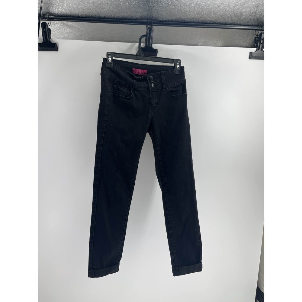 WAX JEAN I Love You Black High Rise Skinny Stretch Denim‎ sz 5 - Picture 2 of 4